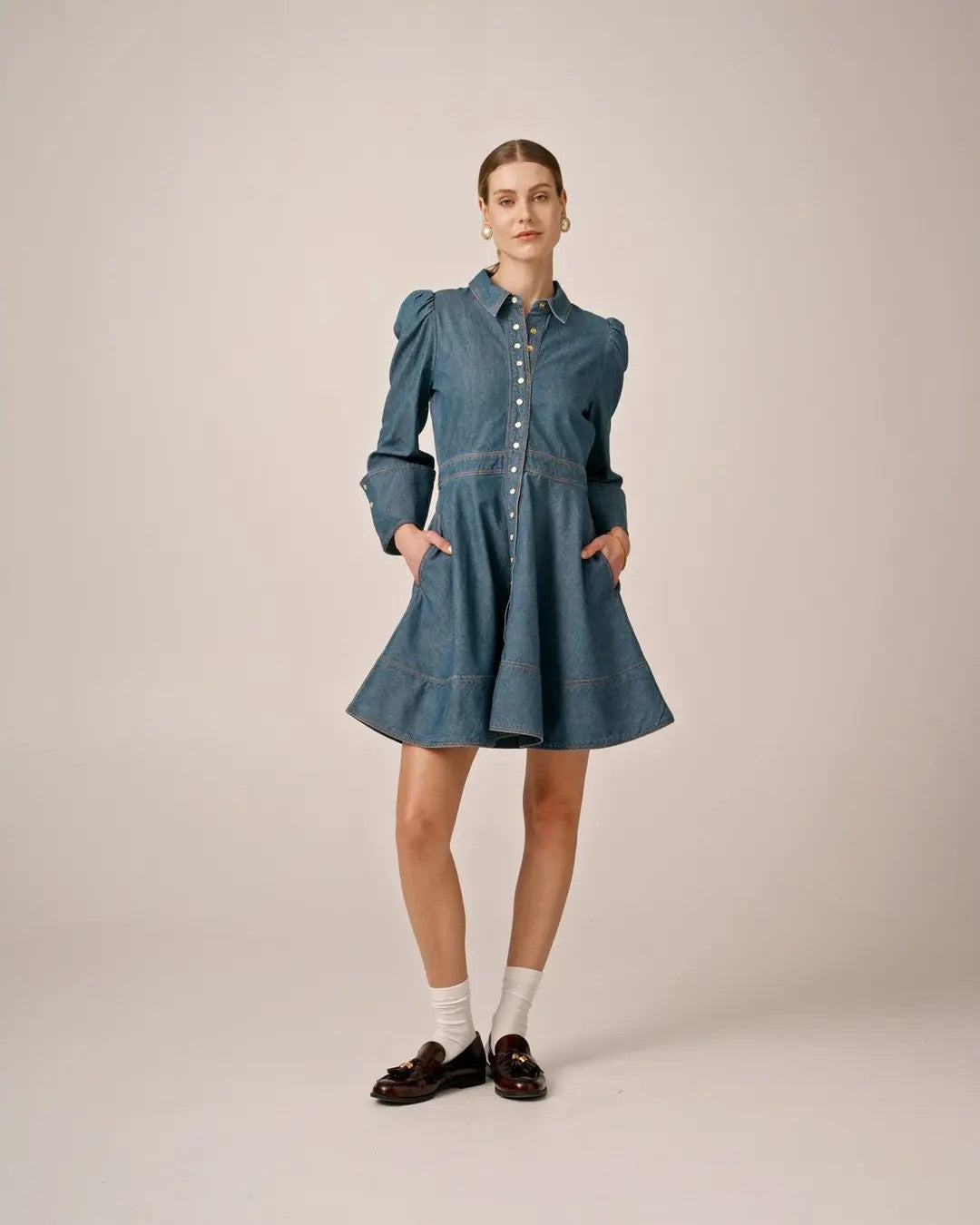 Denim mini Dress PF25 French Blue