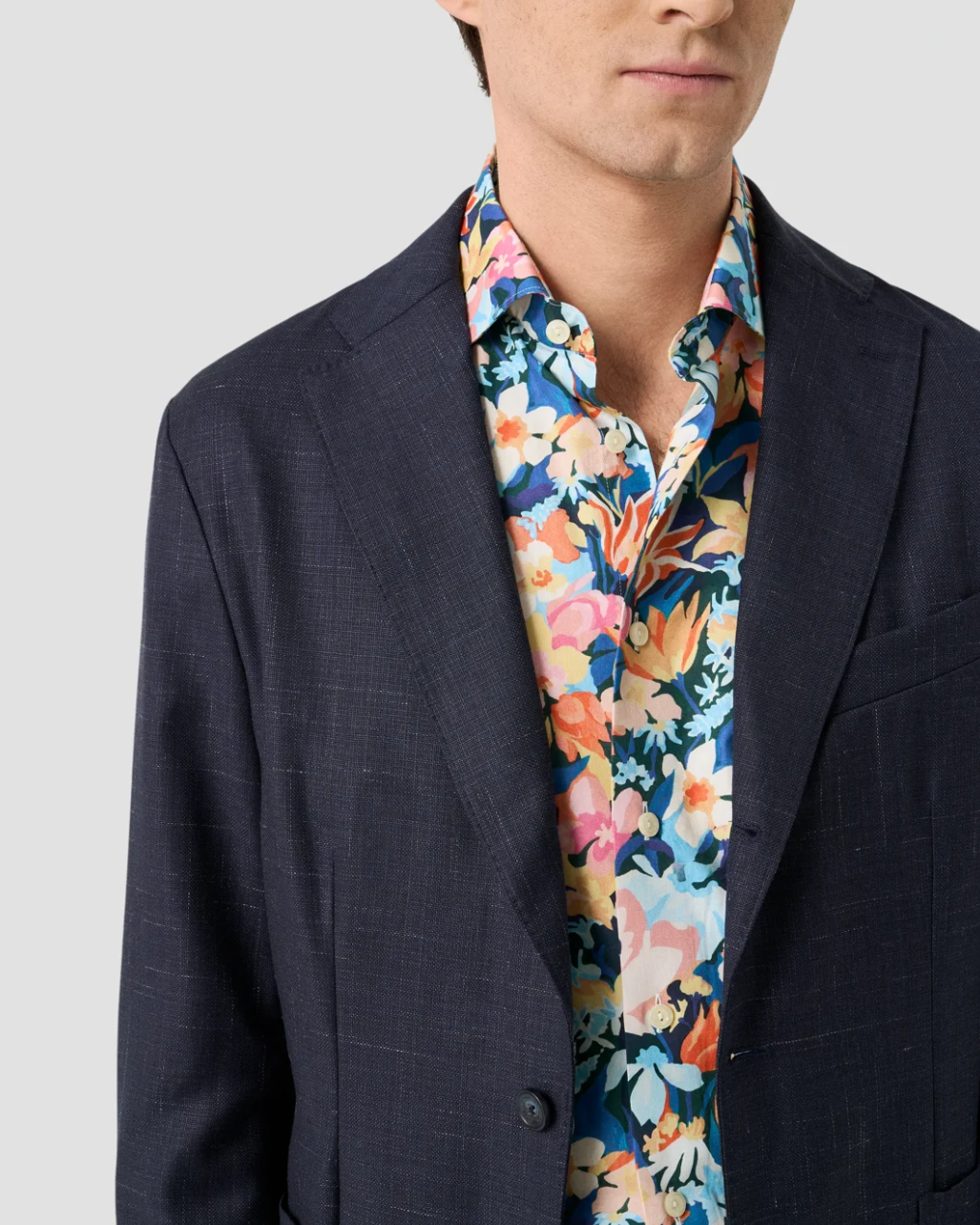 Multi Floral Cotton TENCEL Lyocell Slimfit Shirt