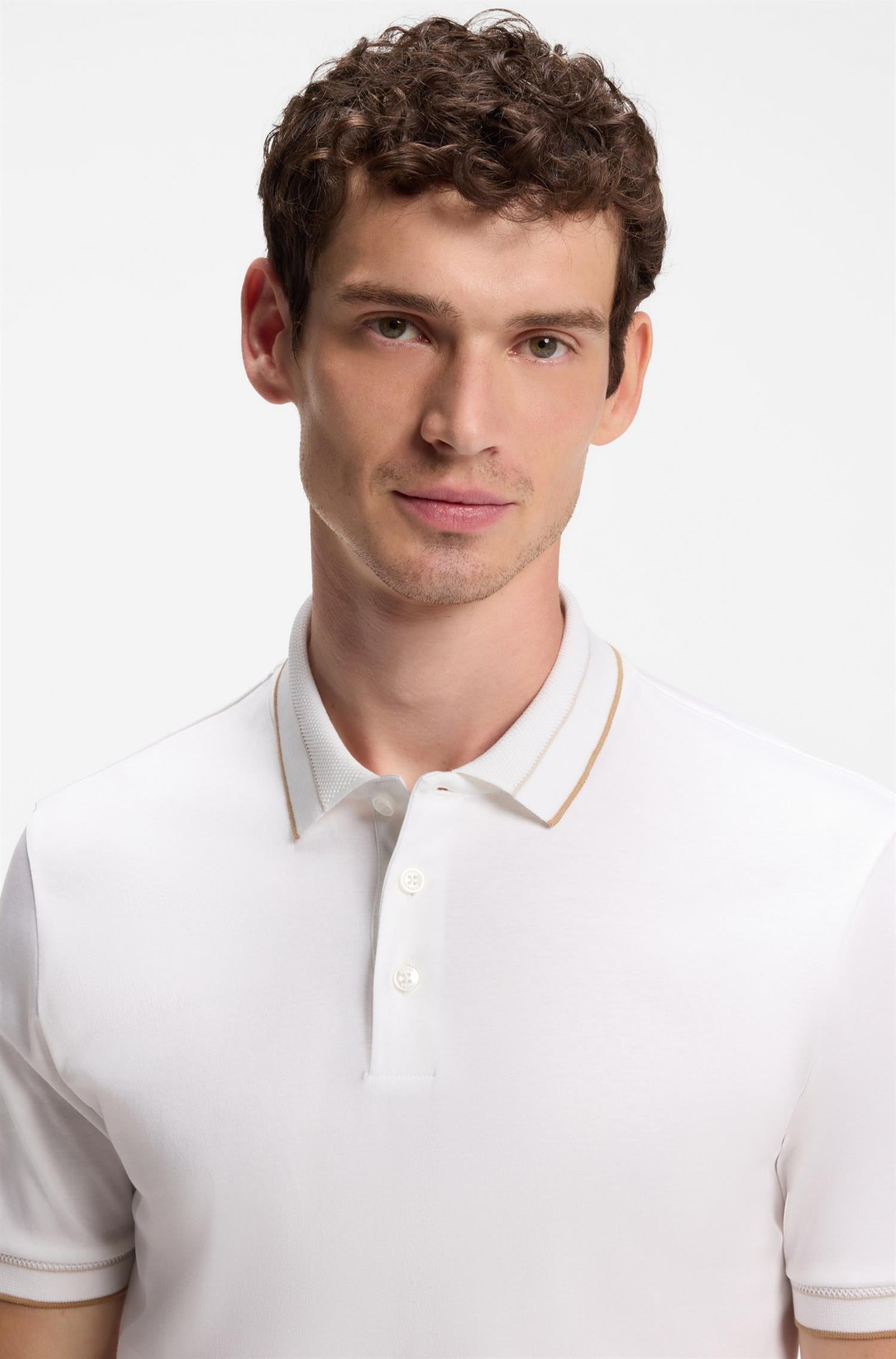H-Phillipson Slimfit Polo In Mercericed Cotton White