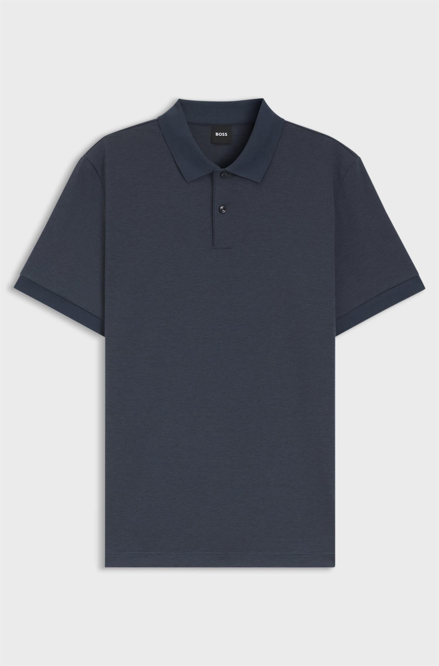 Parlay Cotton Polo with bubble structure Dark Blue