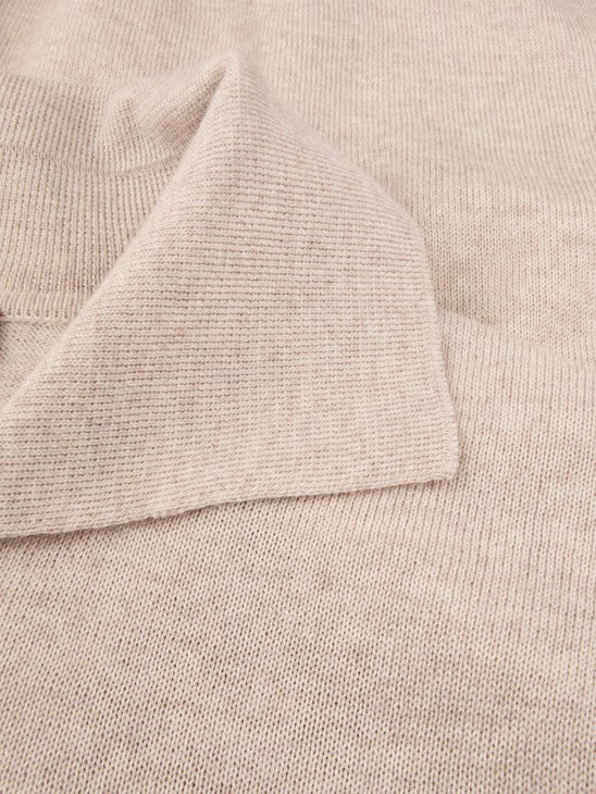 Cardigan Knitted W Pockets Merino Wool Light Beige