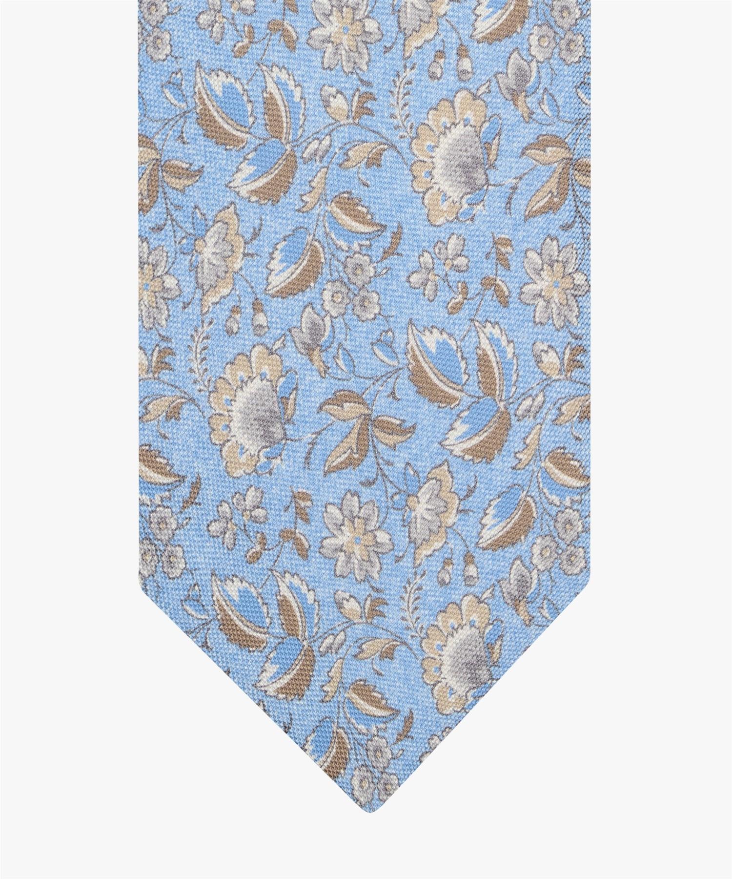 Tie Silk Print Flower Light Blue