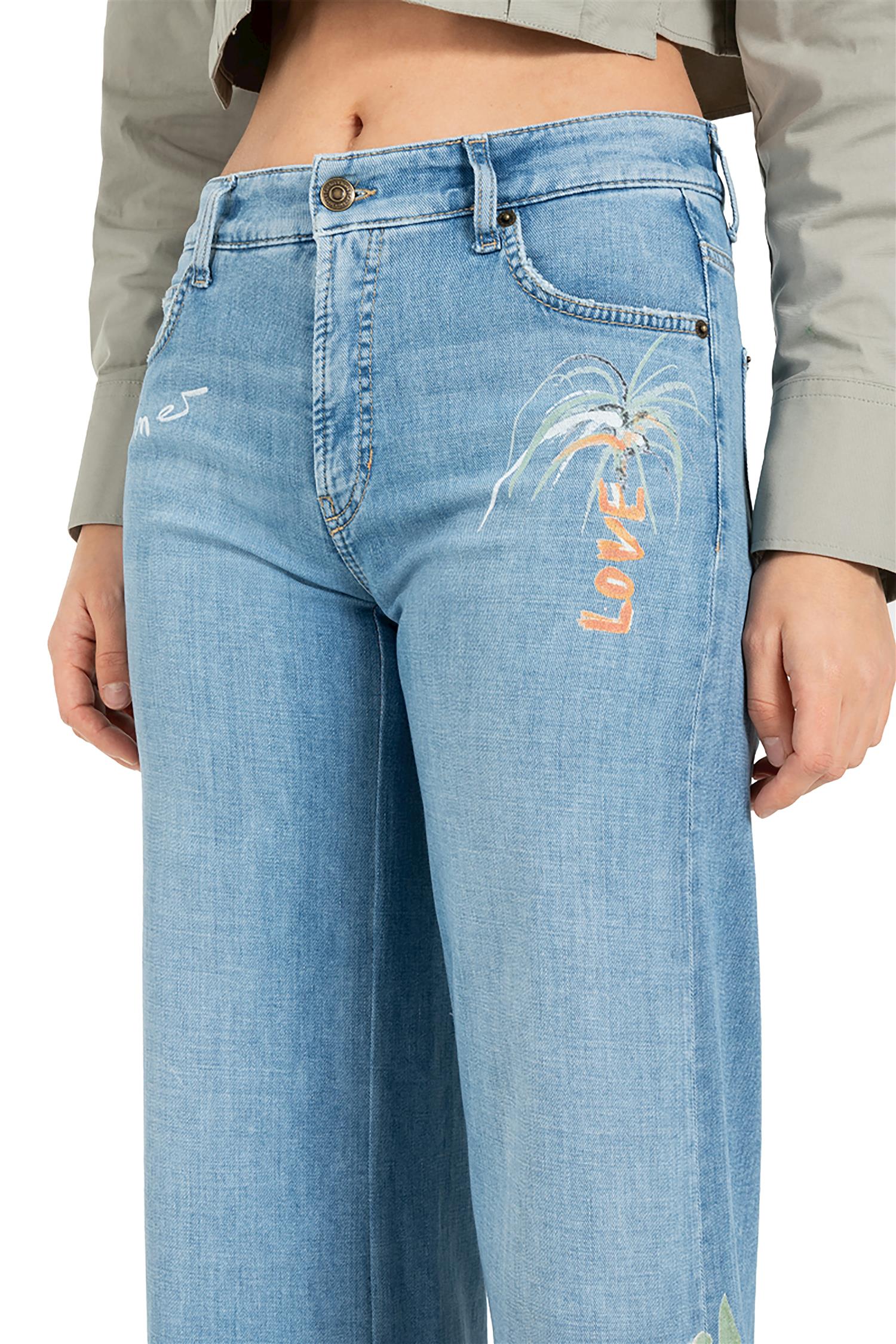 Palazzo Cropped Lefth Bleach