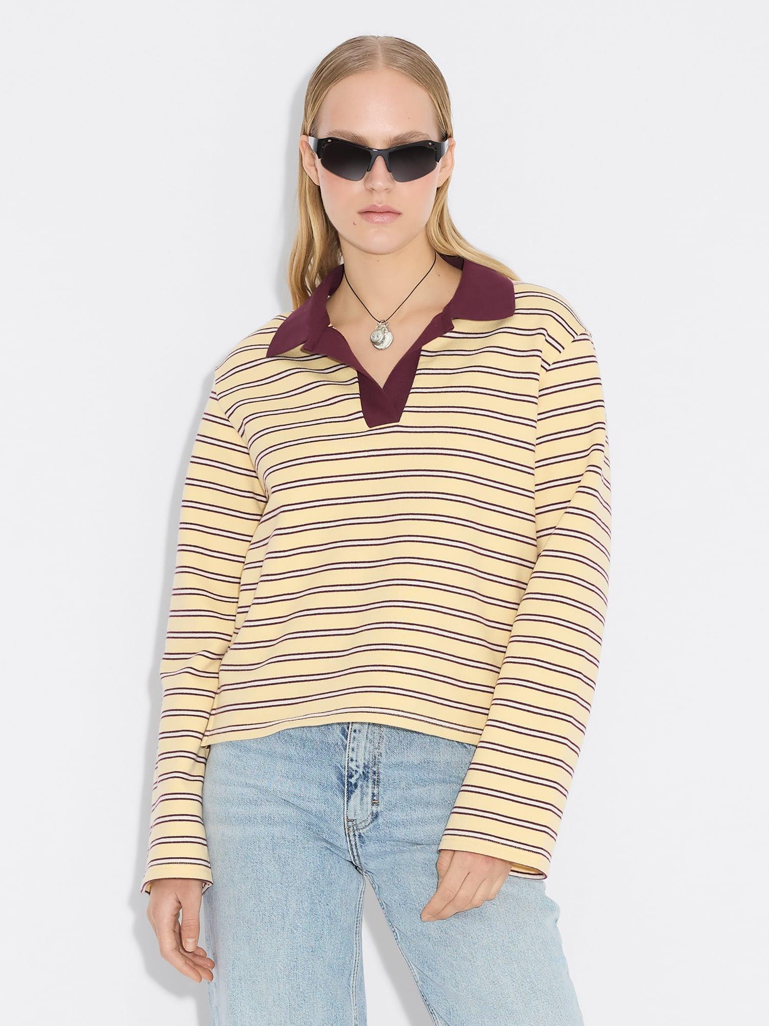 Elena Polo Lt. Yellow Stripe