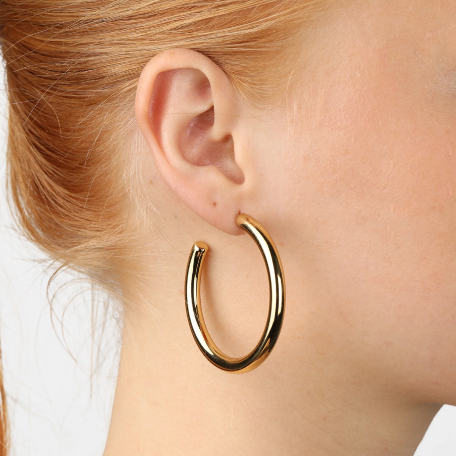 Stine Hoop stud earrings gold