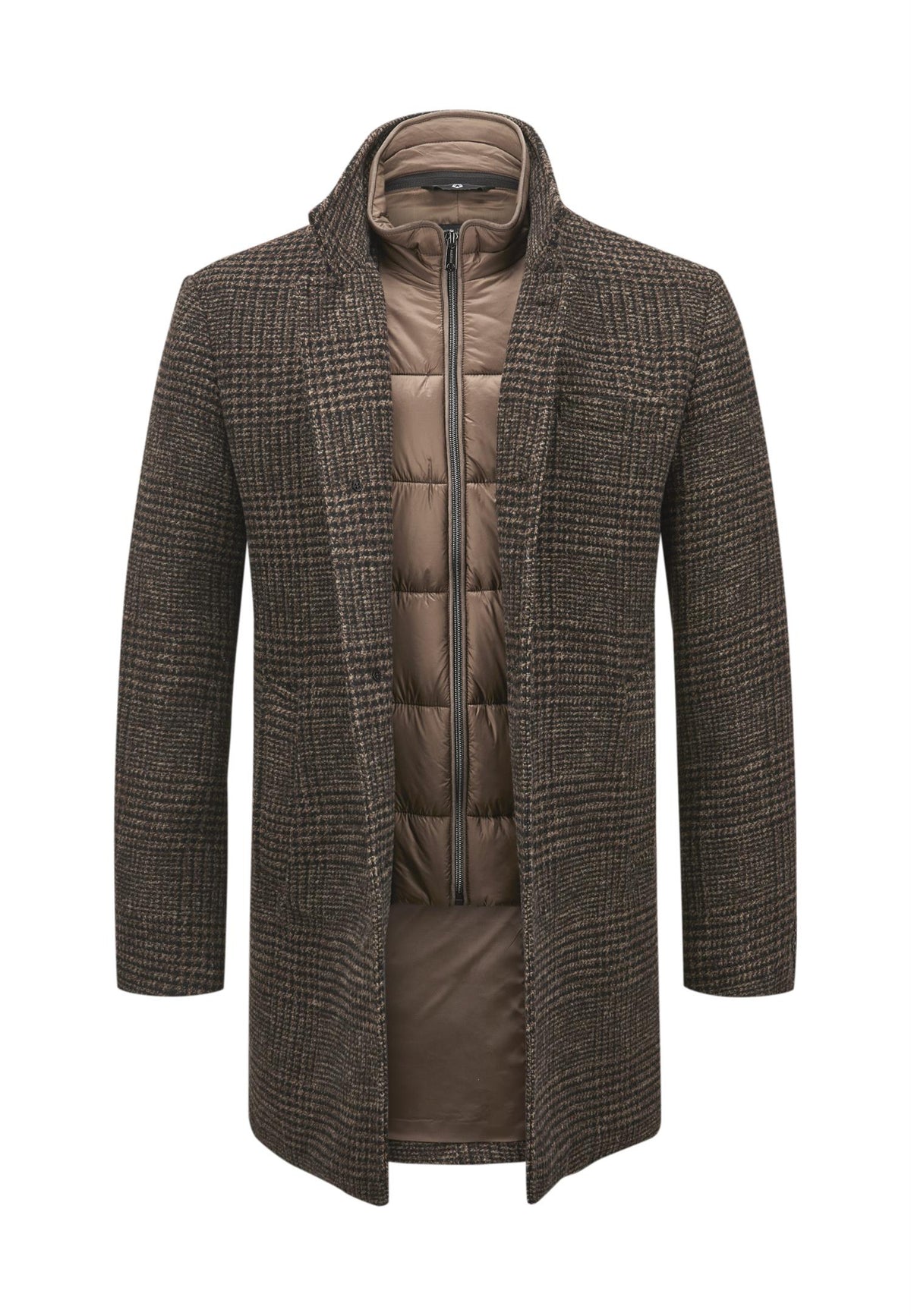 MS Dorian Check Coat Brown