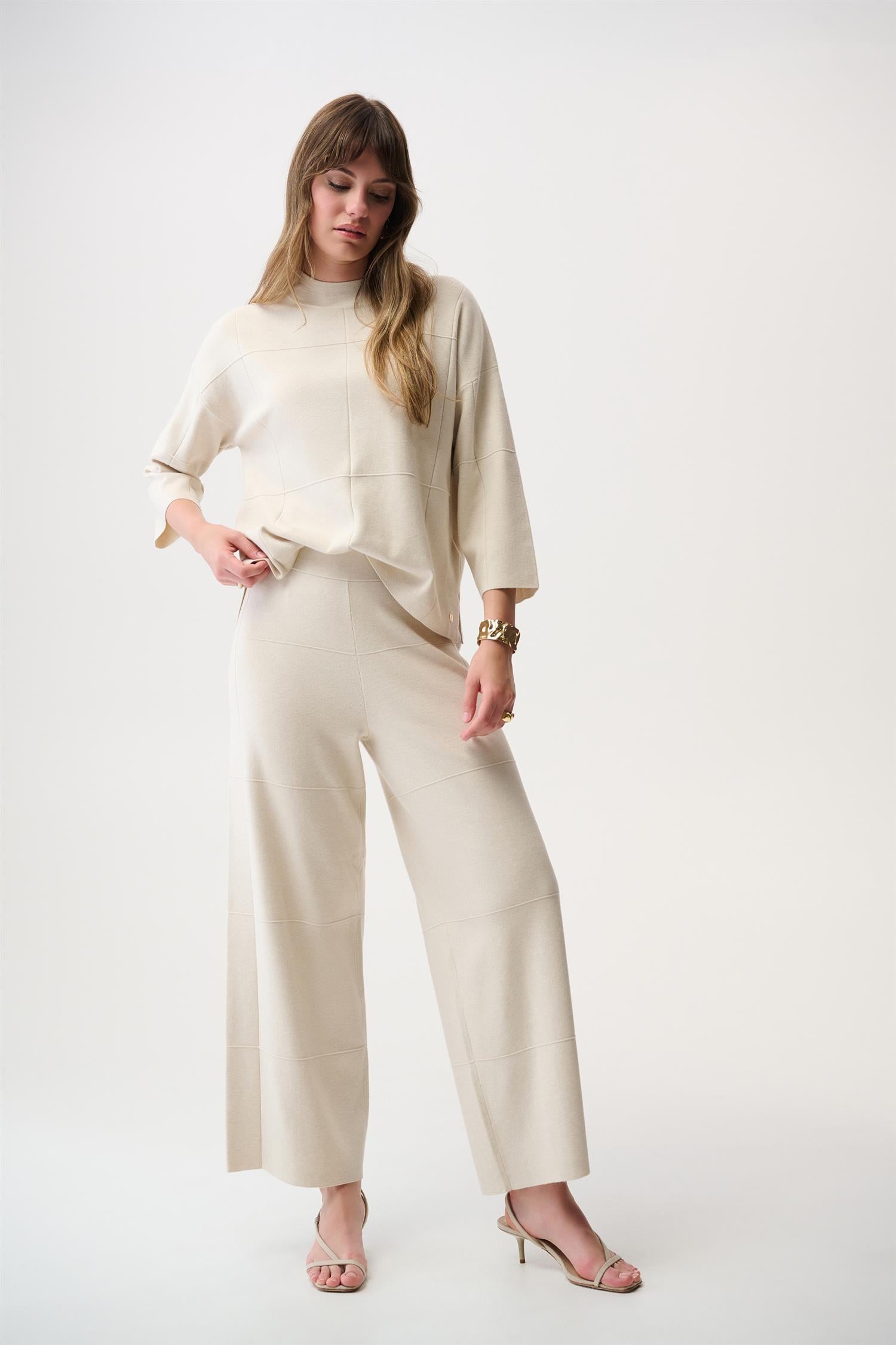 Brushed Viscose Culotte Pants Birch  Melnage