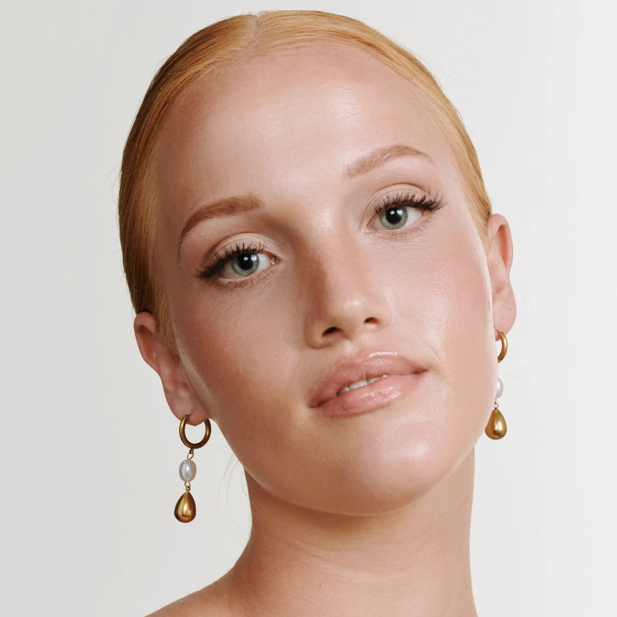 Laura Pearl Hoop Earring Stainless Steel