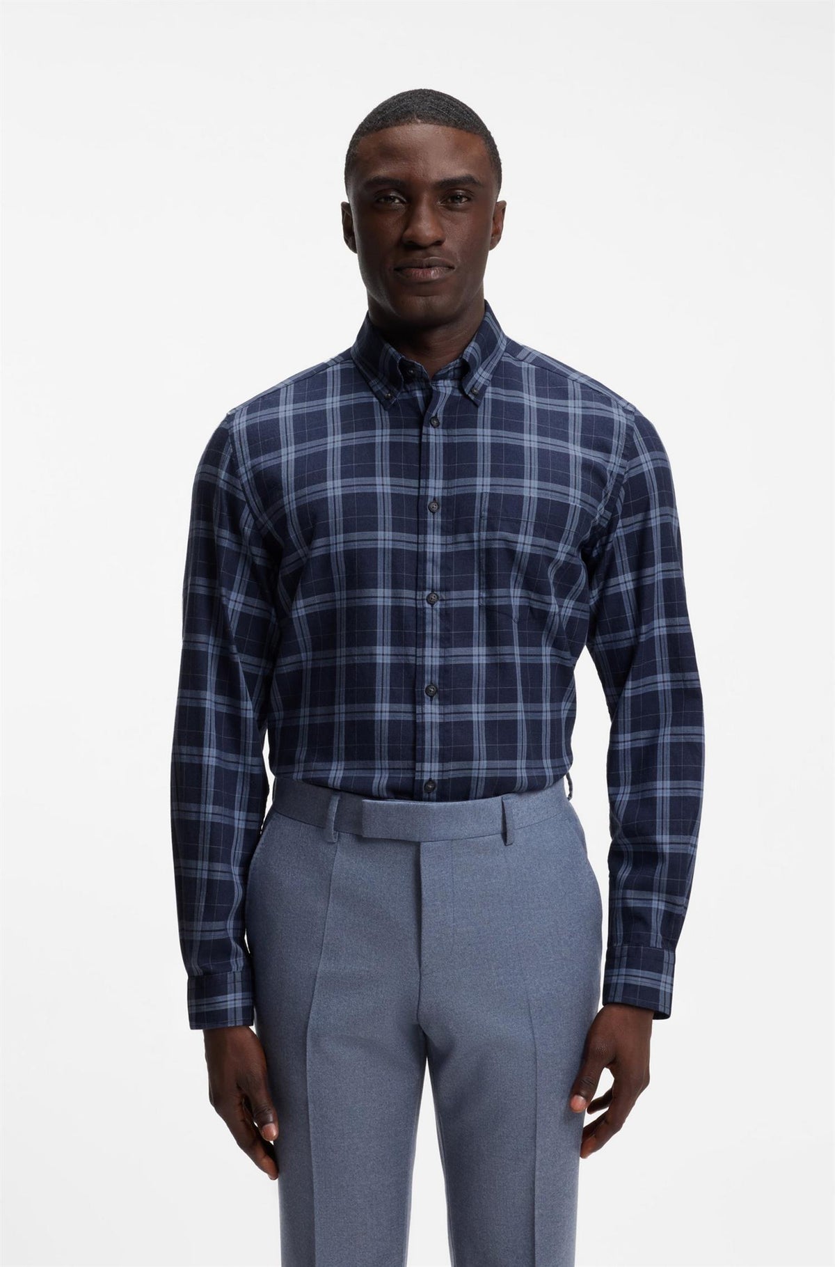 H-Liam Regular Fit Casual Shirt Open Blue