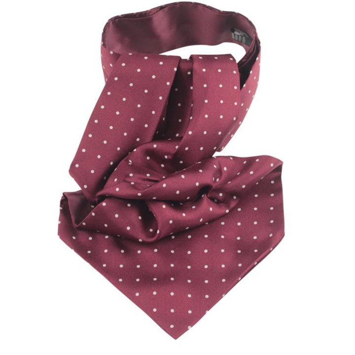 Burgundy silk ascot