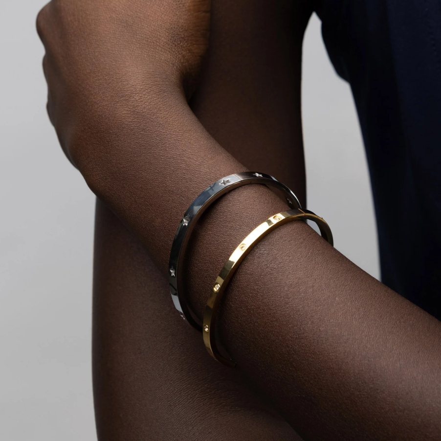 LEIA-STAR BANGLE BRACELET STAINLESS STEEL - Silver
