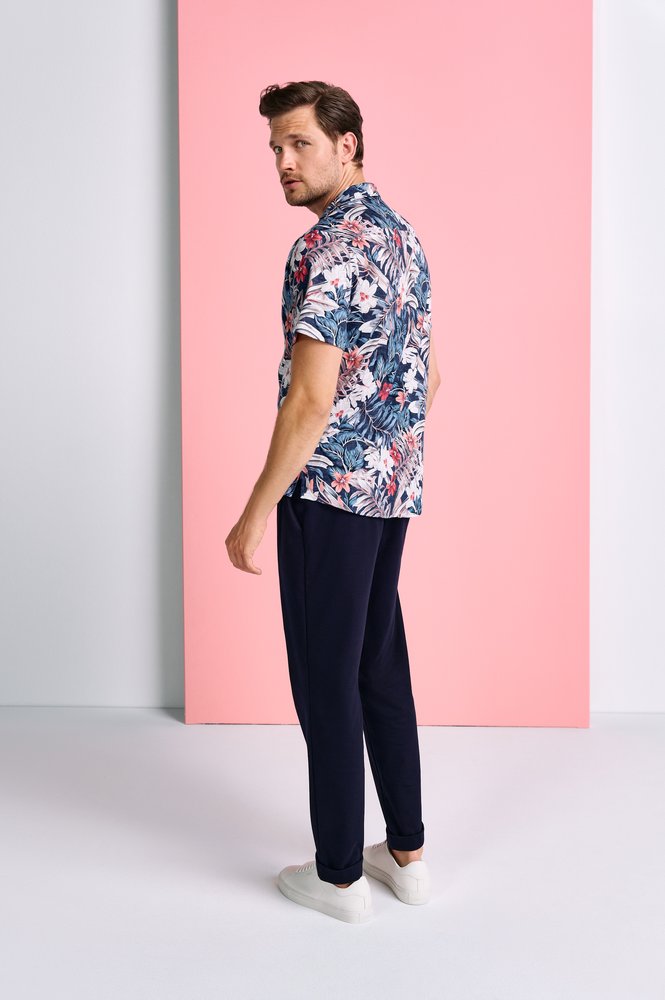 Casual Lido 1/2 Apricot and Blue Flowers