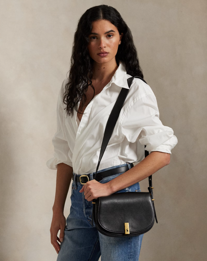 Polo ID Leather Saddle Bag Black