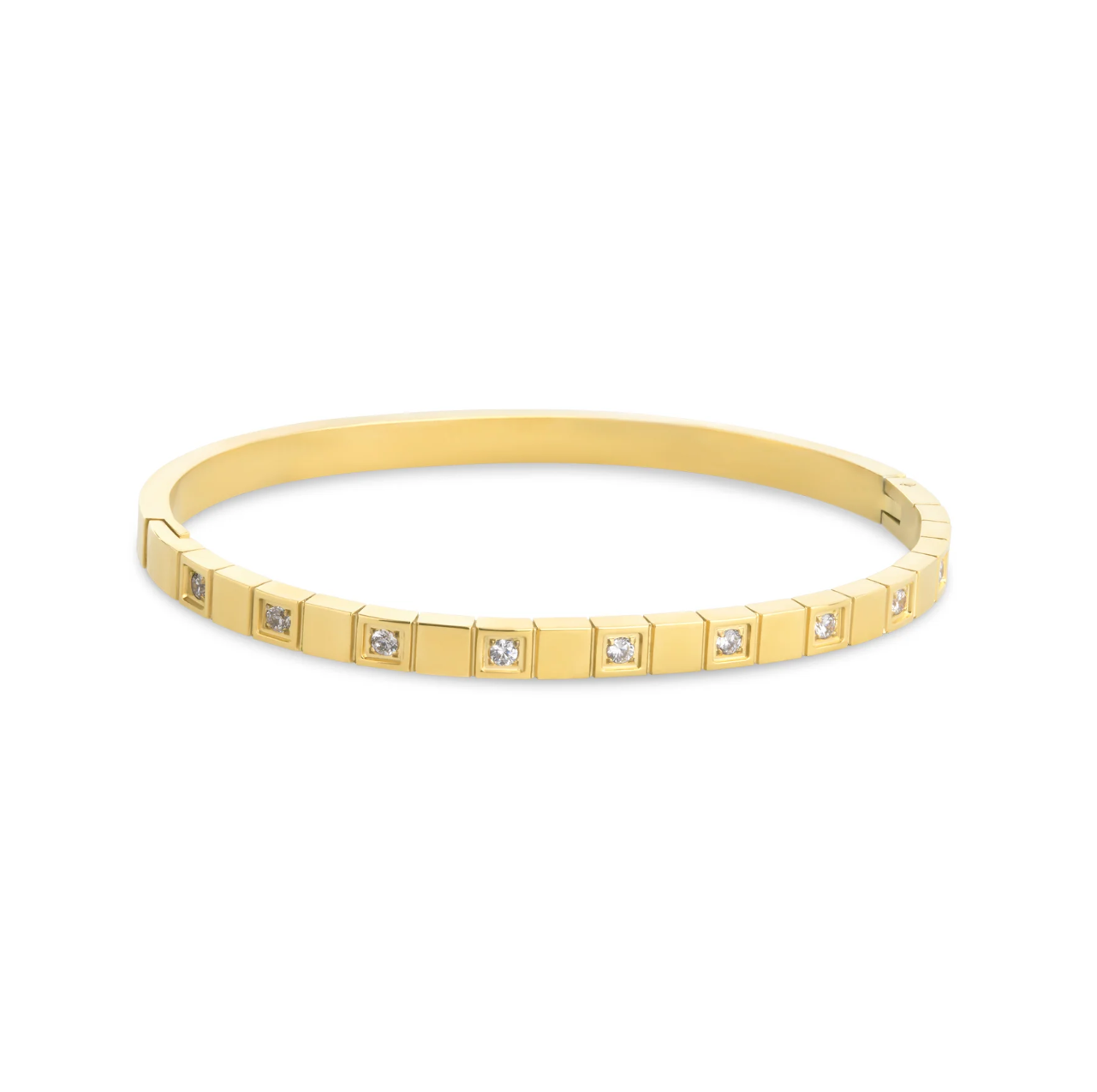 Meg - Crystal Bangel Bracelet Stainless Steel - Gold