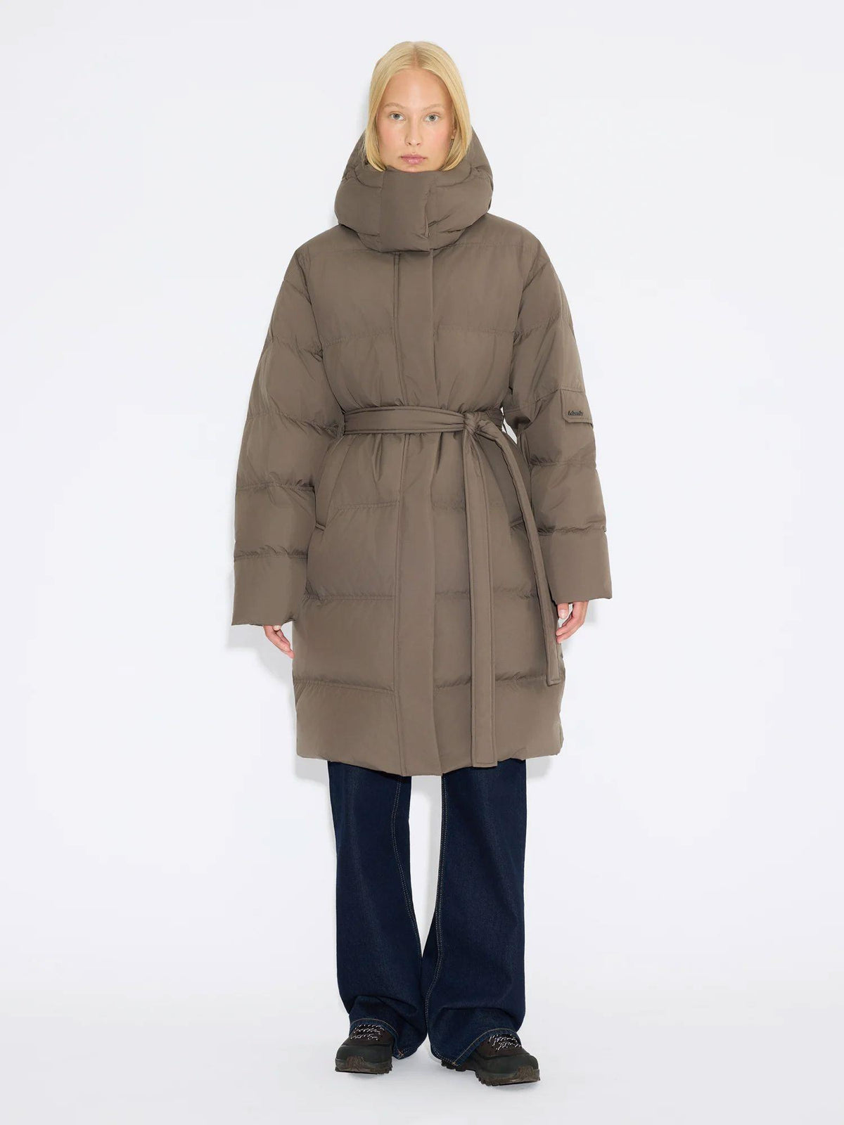 Steilia Ripstop Down Coat Taupe