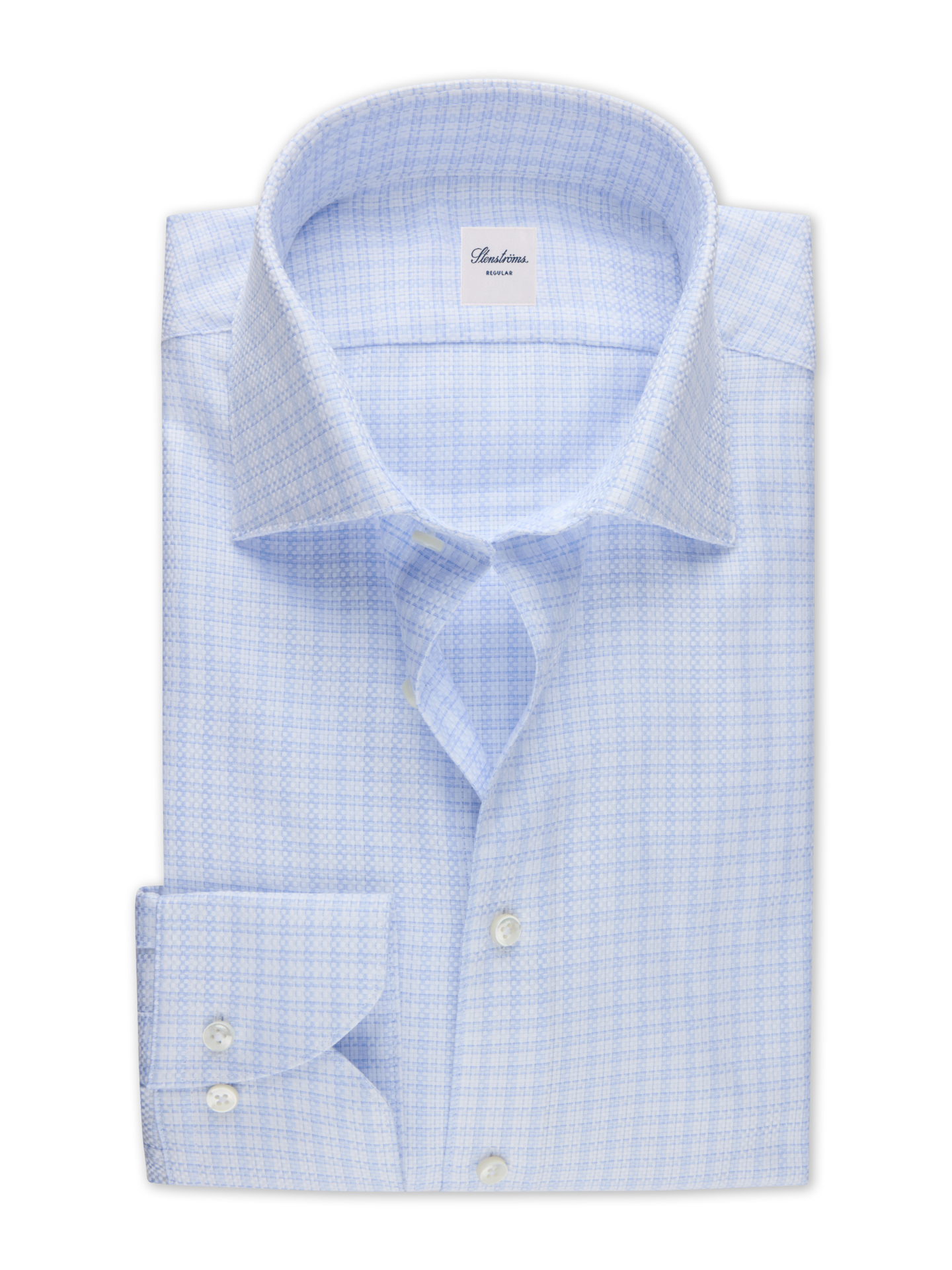Light blue Checked Twill Regular Shirt