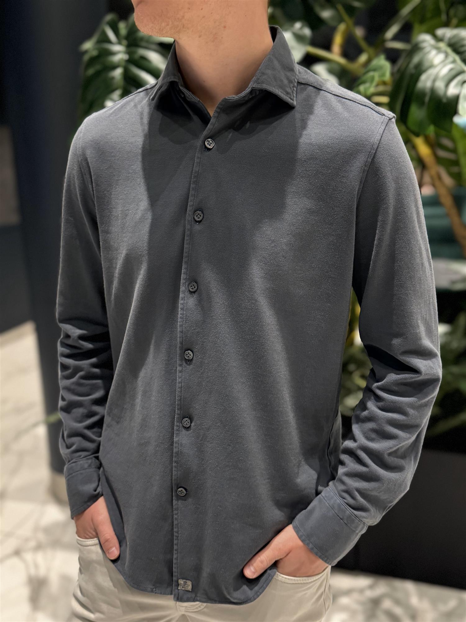 PIQUET SHIRT WASHED NAVY