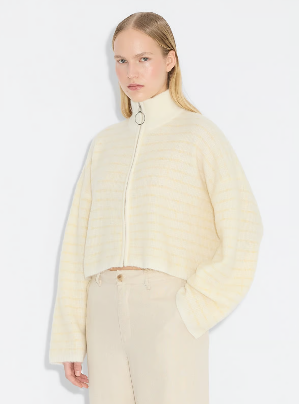 Tine Waffle Check Cardigan Lt.Yellow Mix