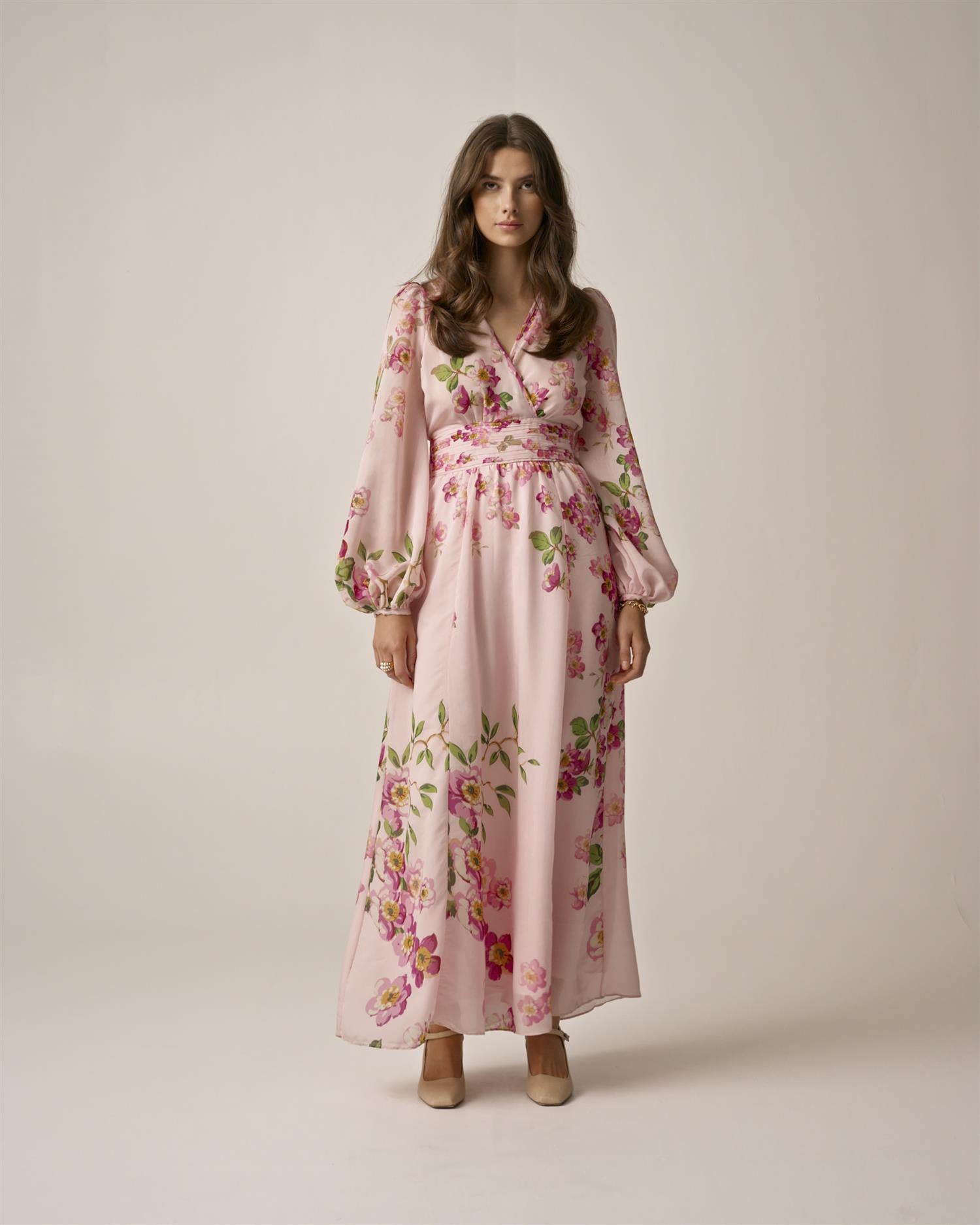 Viscose V-Neck Dress PF25 Cherry Blossom