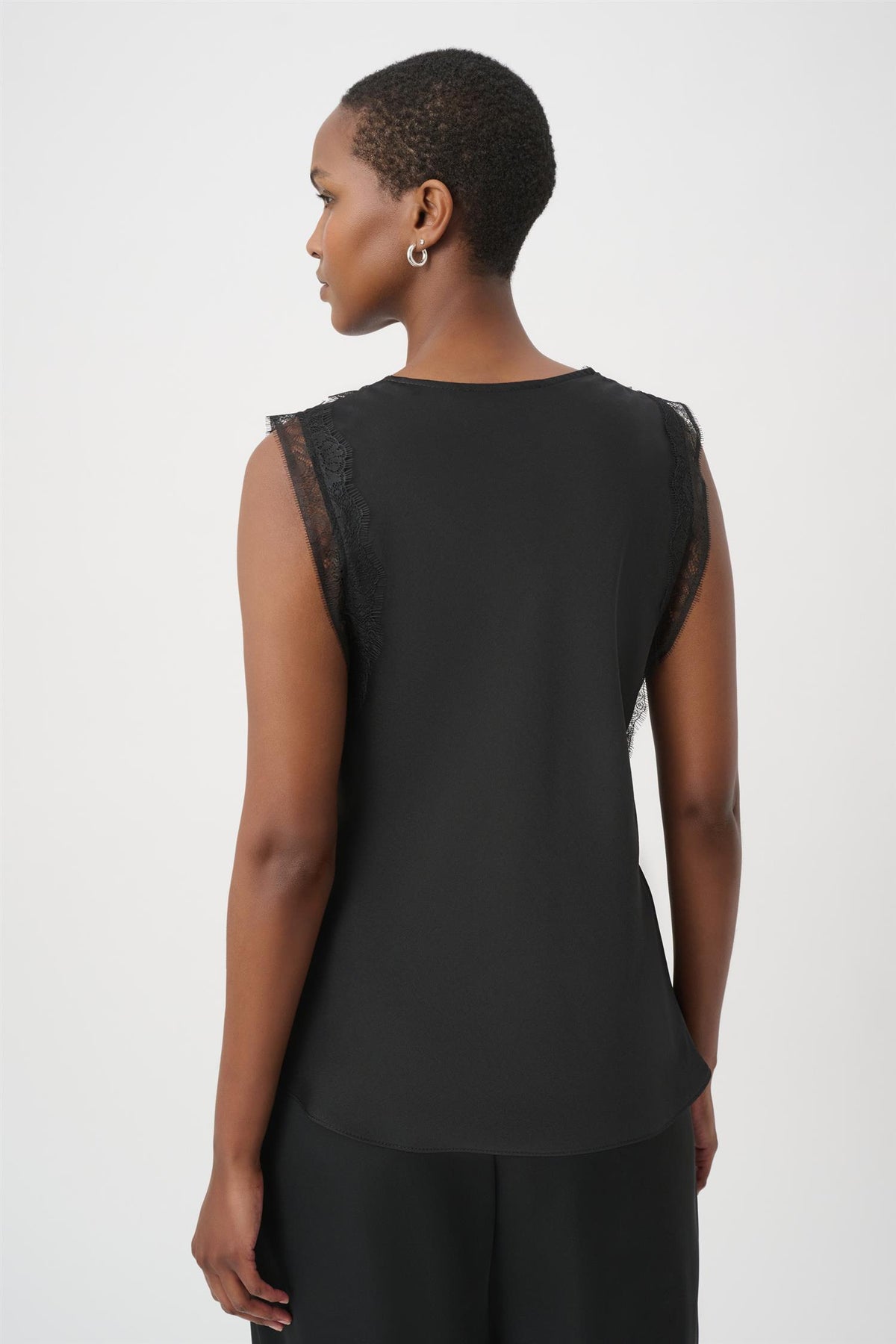 Recycled Satin Sleeveless Top Black