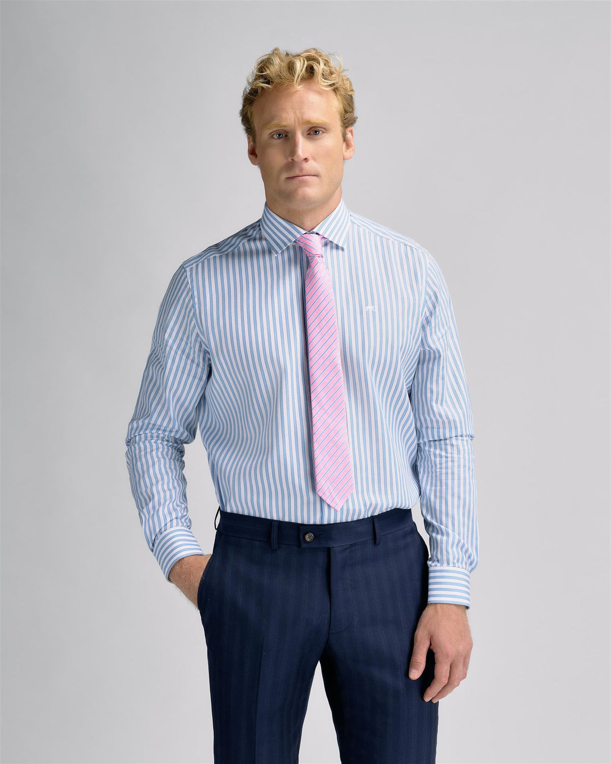 Bold Stripe Blue Shirt