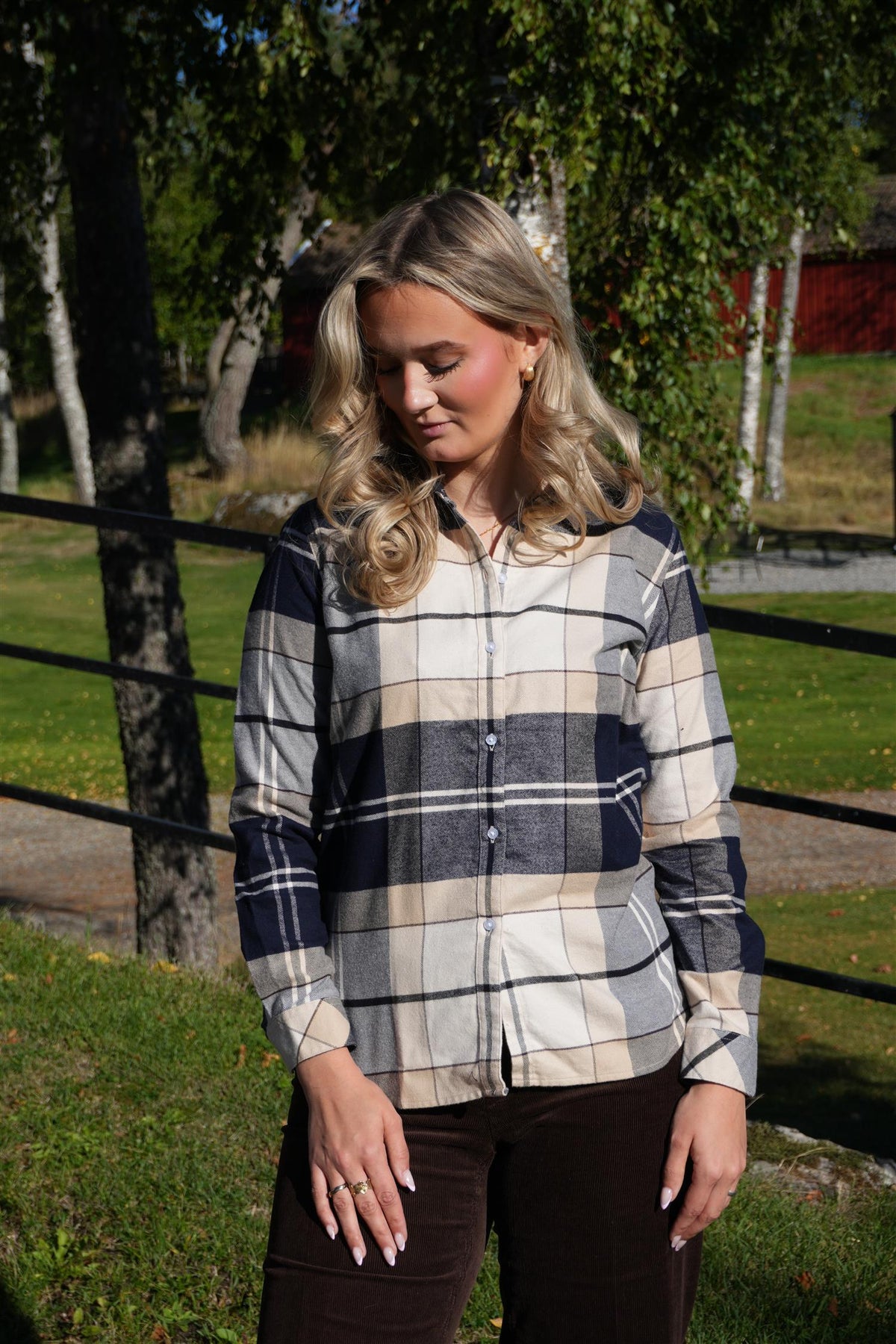 Anna Shirt Navy Tartan
