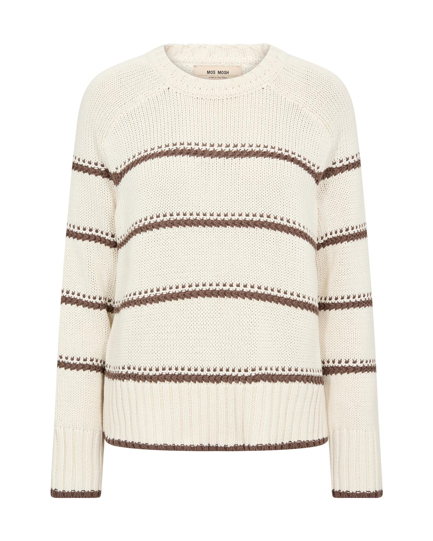 Mmrola Bine Stripe Crewneck Knit Coffe Quartz