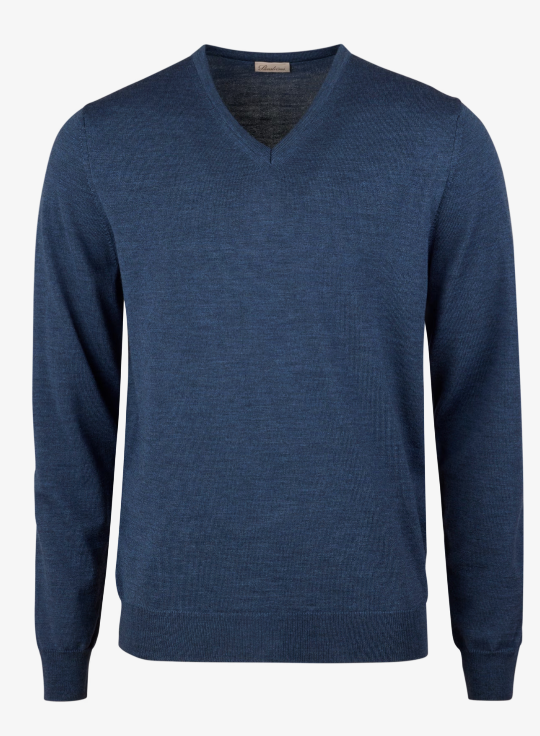 Pullover Knitted V-Neck Merino Wool Dark Blue