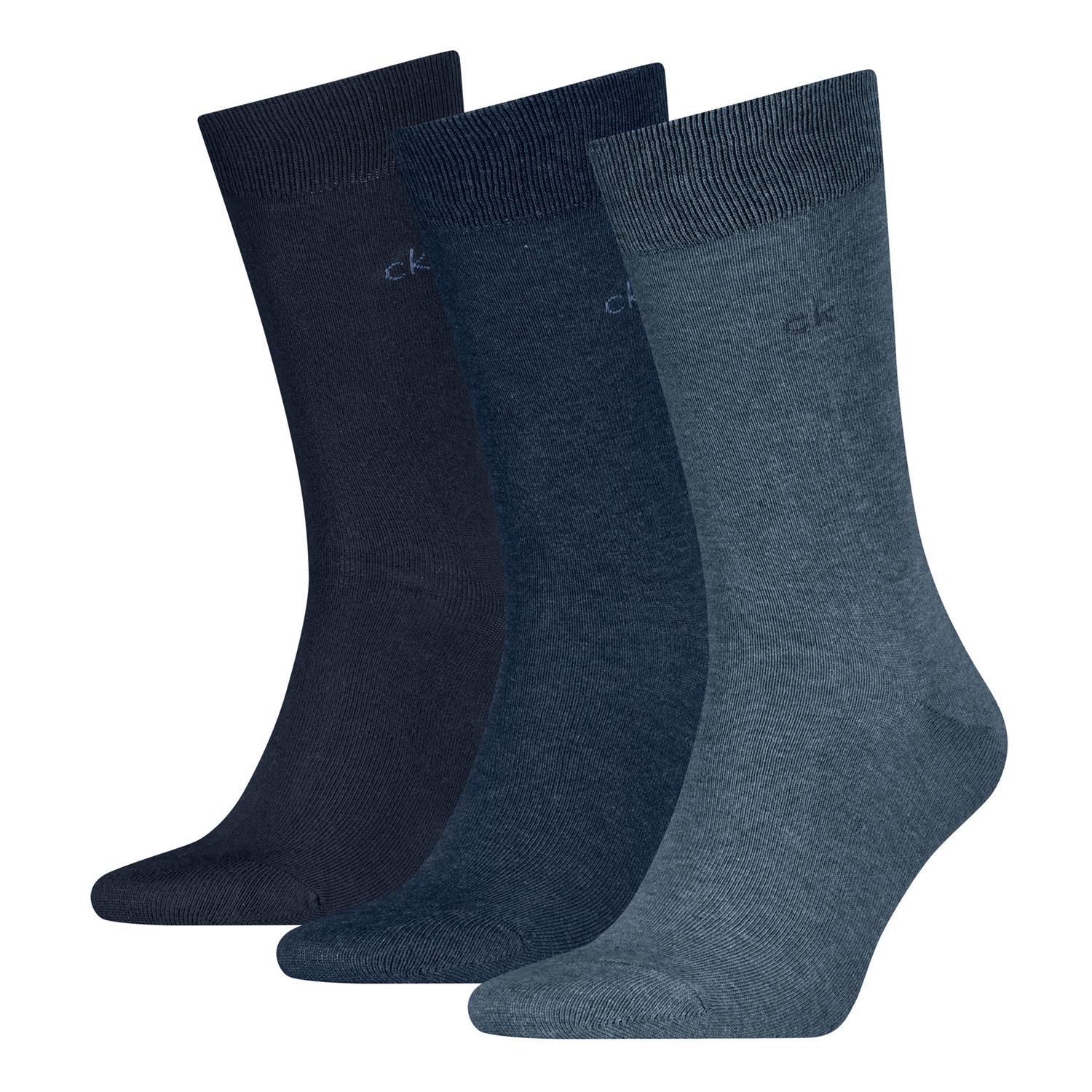 Ck Man 3pk Cotton Crew Sock Denim