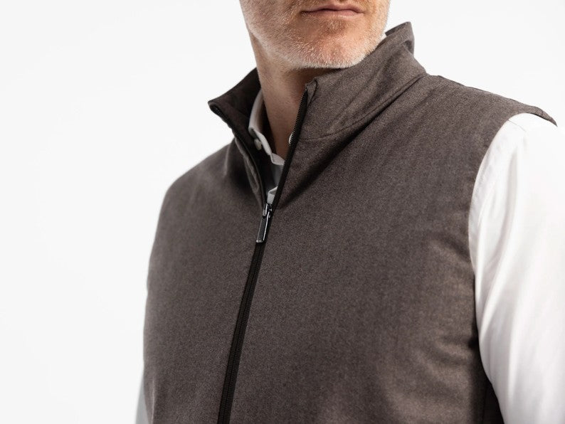 Raptor Vest Savile Brown Herringbone Wool