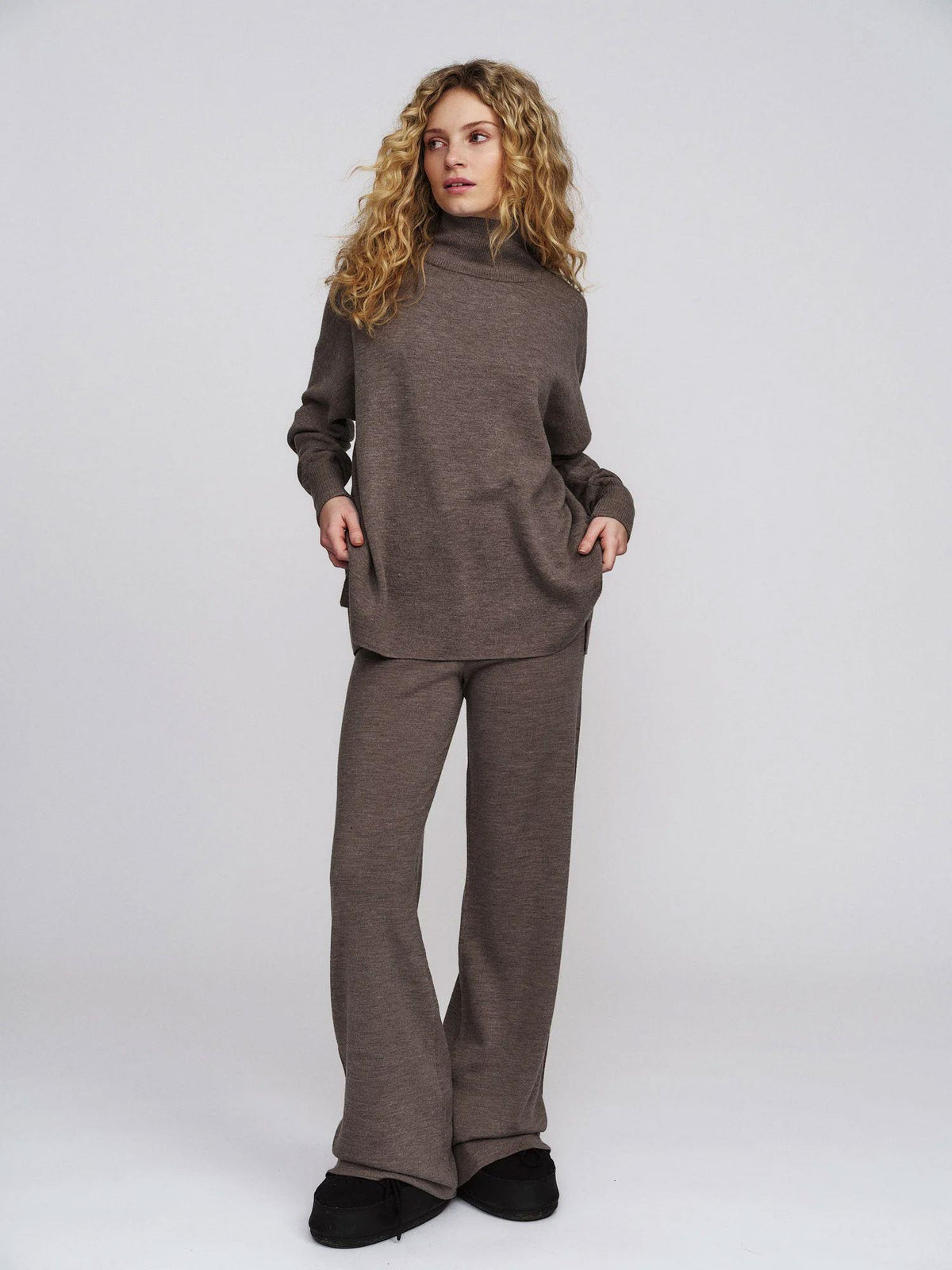Nina Merino Pants Light Brown Melange