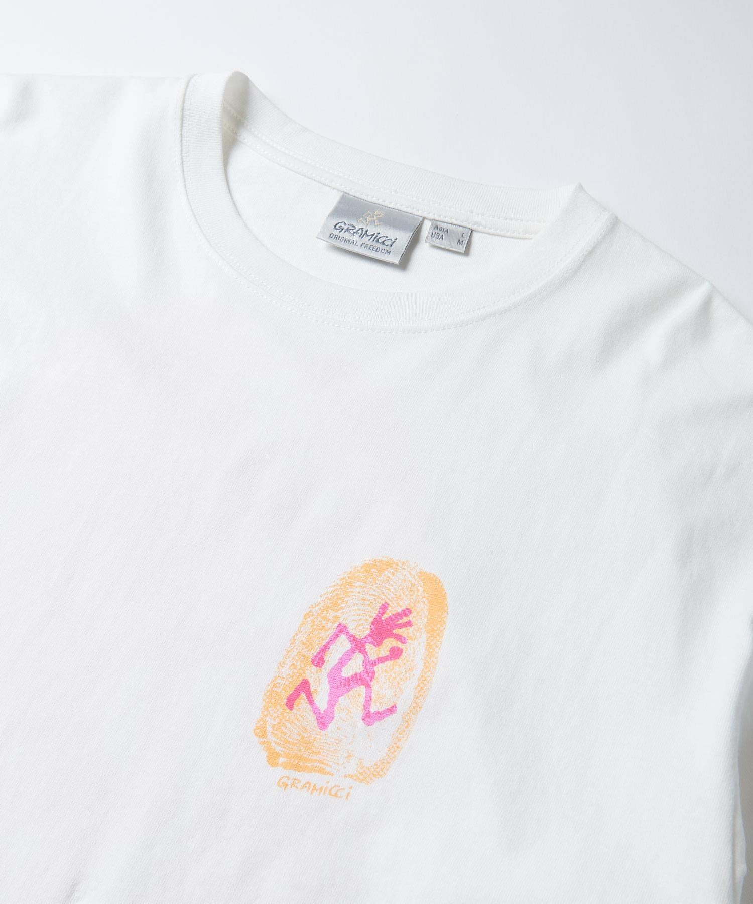 Thumbprint LS tee white