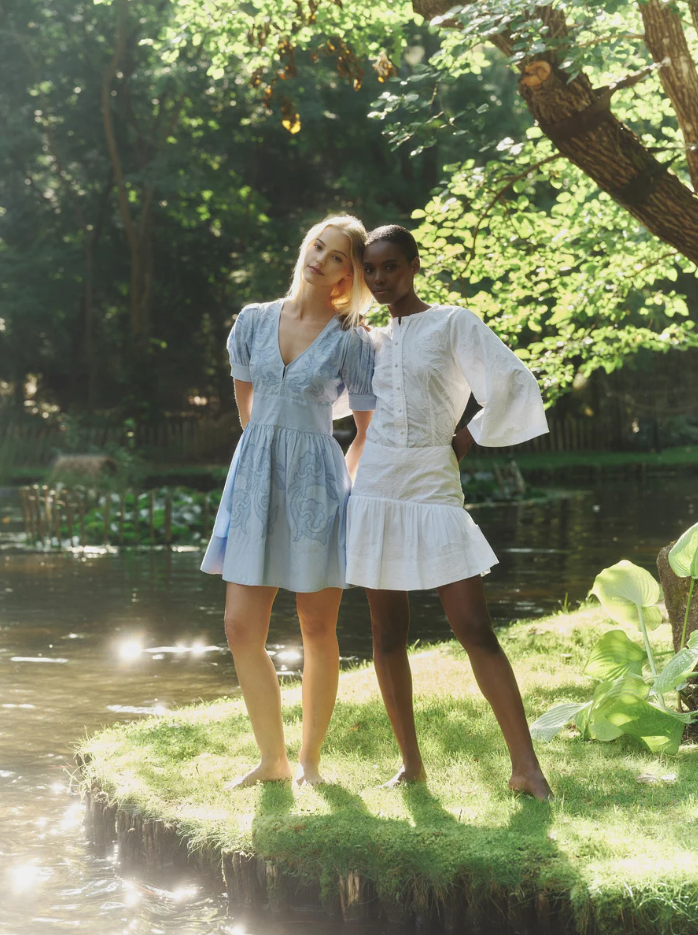 Zenda embrodery dress white
