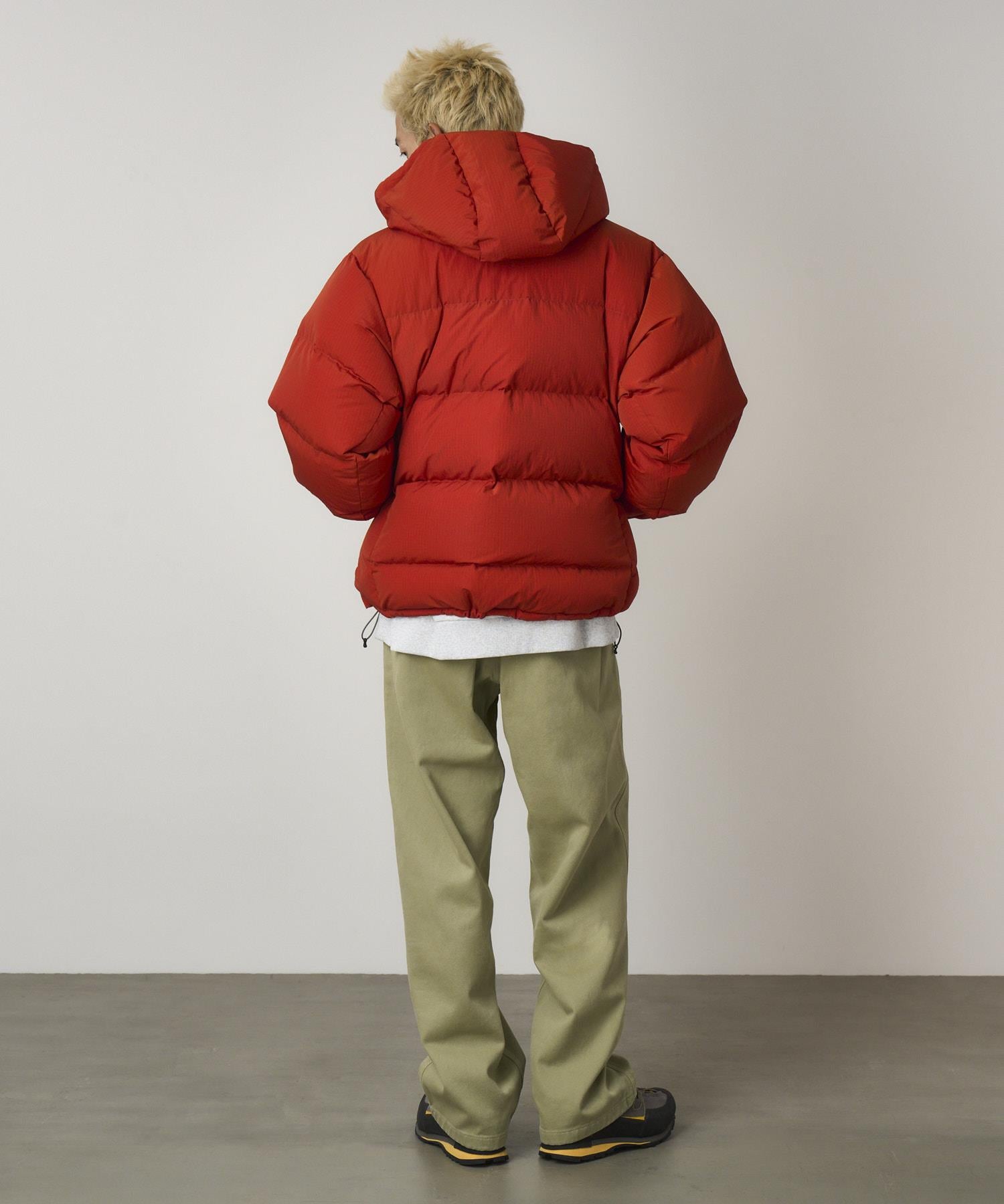 Down Puffer Hooded Jacket Burnt Red