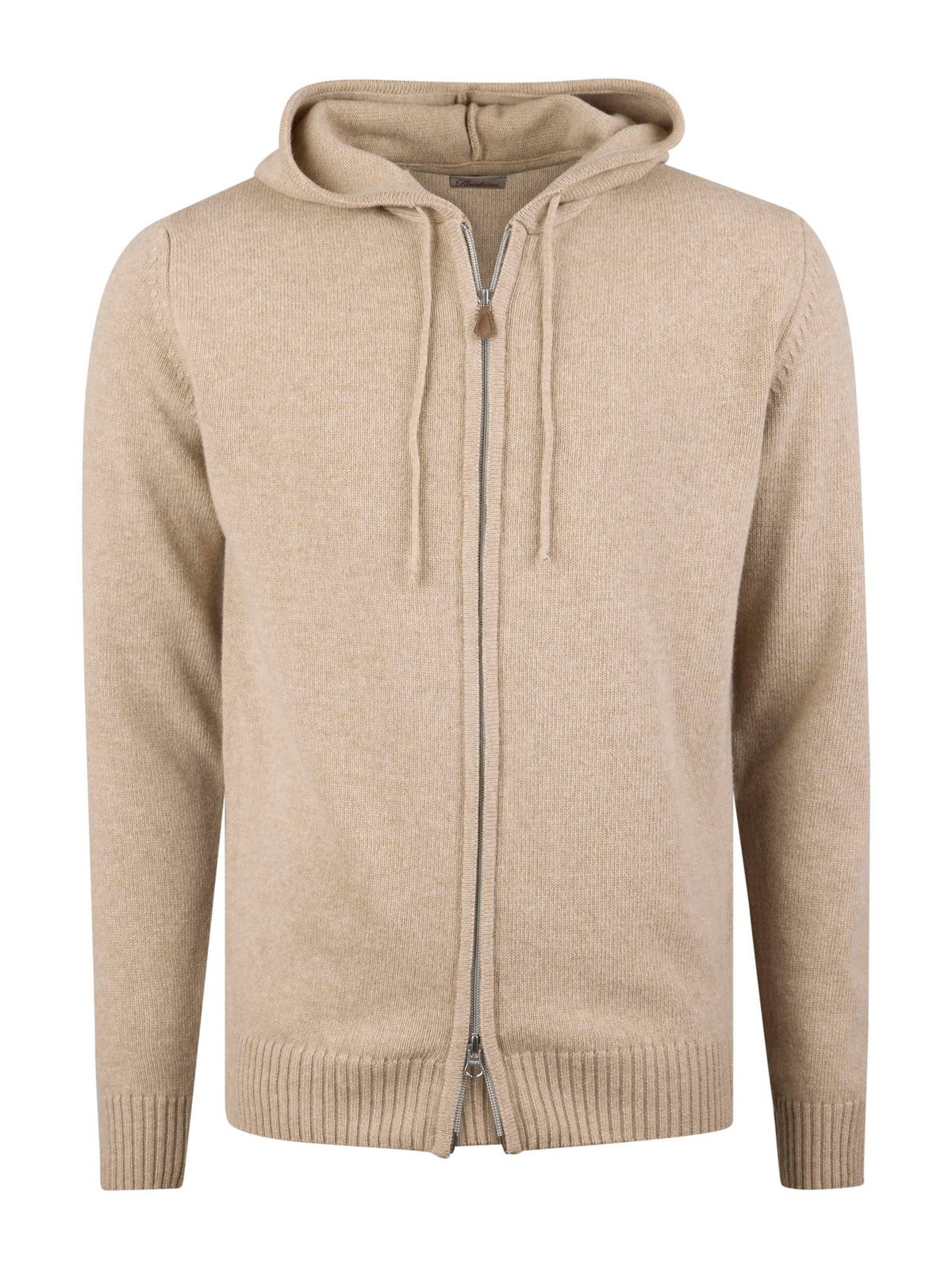 Beige Merino Hood Cardigan