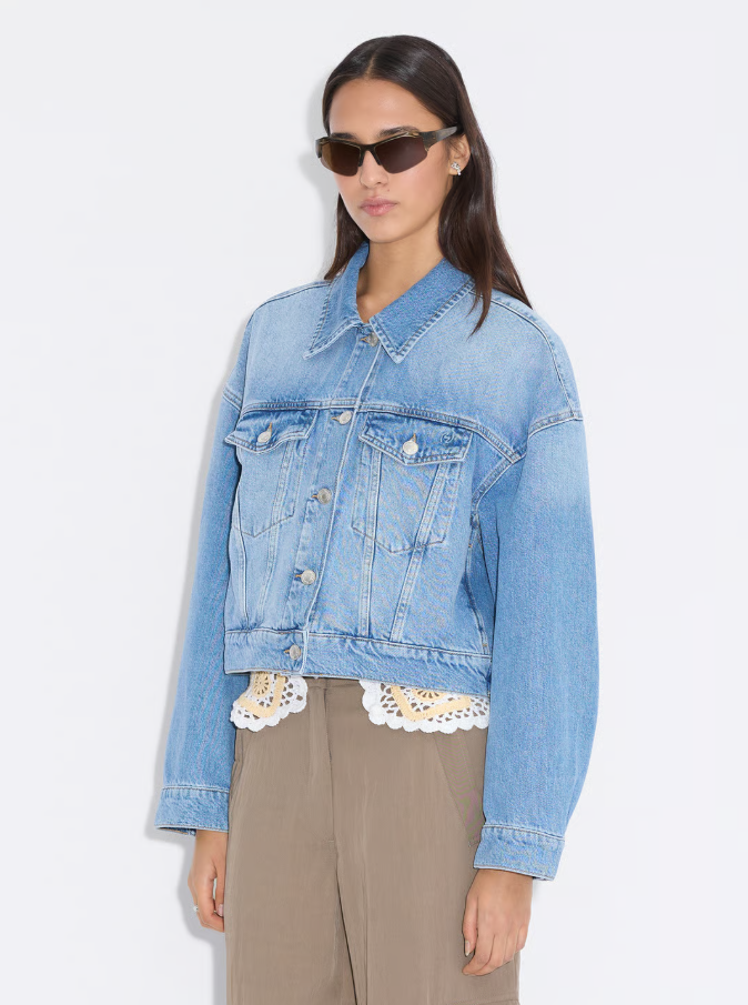W Cropped Denim Jacket Lt Blue