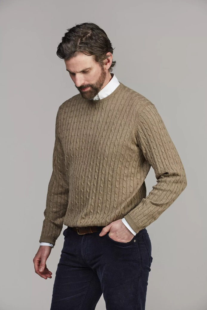 Crew Neck Cable Knit Breen