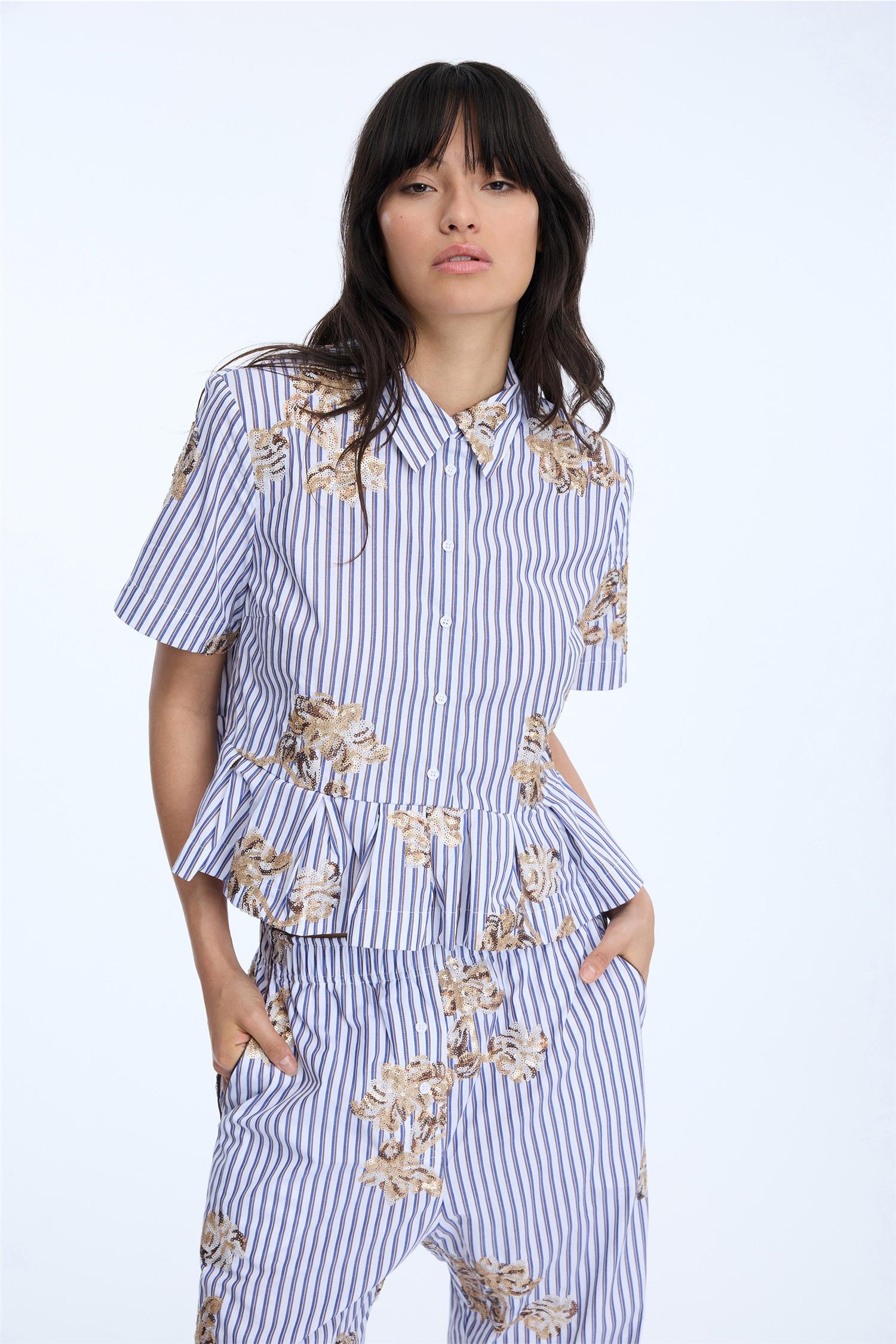 Nuriana Shirt Stripe White