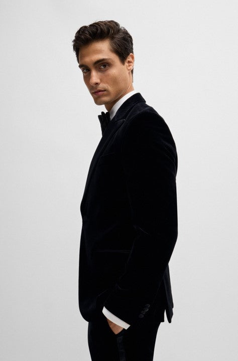 SLIM FIT TUXEDO JACKET IN PURE COTTON VELVET