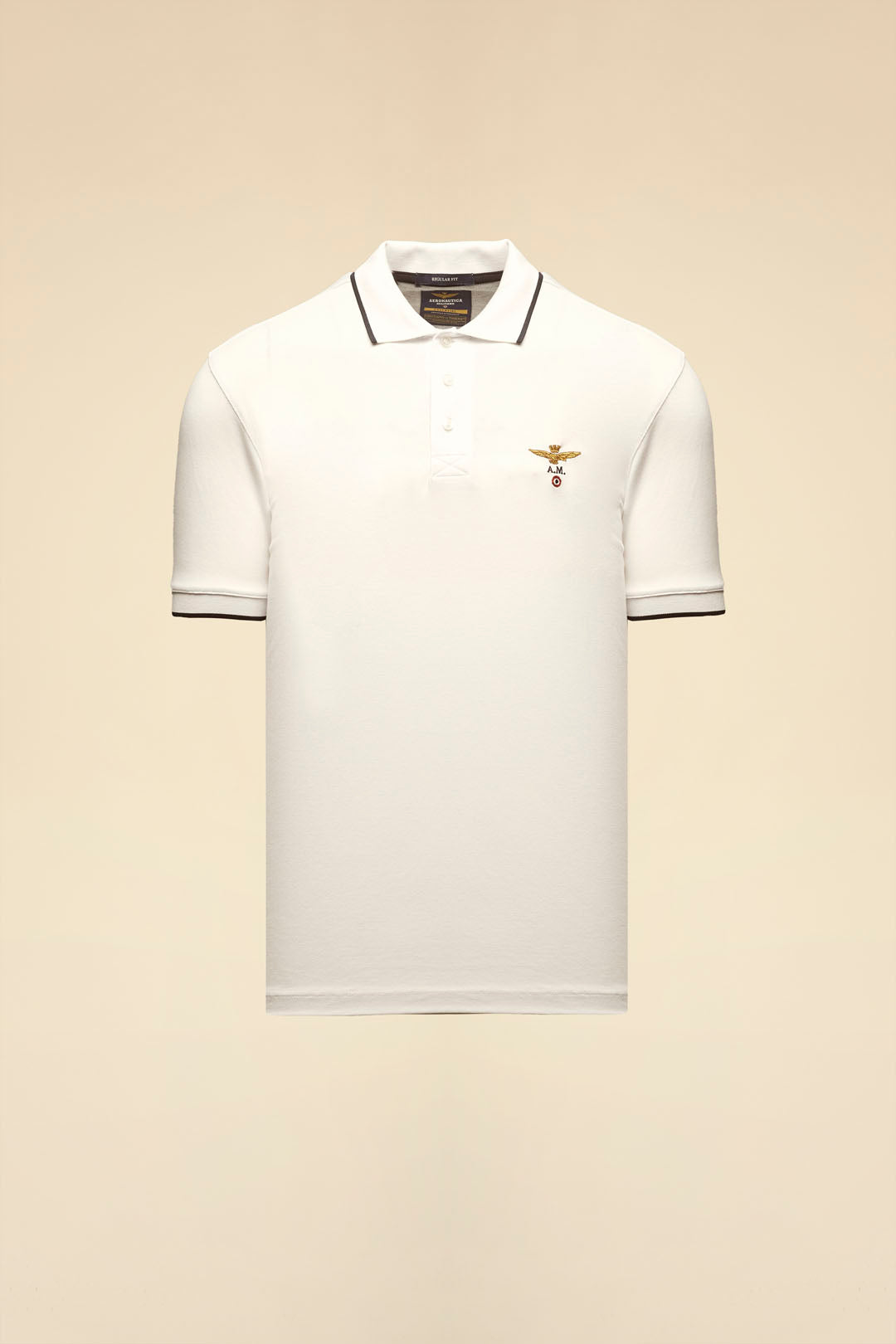 Basic short sleeve cotton polo shirt Off White