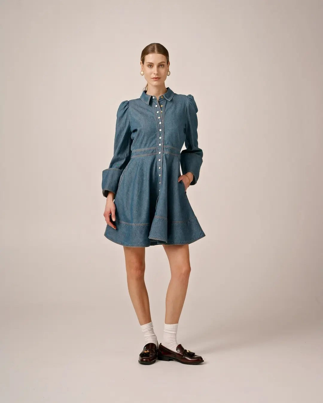 Denim mini Dress PF25 French Blue