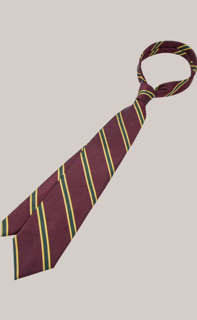 Triplestripe Silk Tie Burgundy