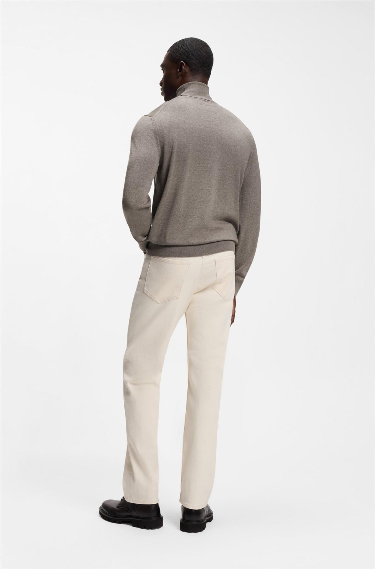 Musso Rollneck Sweater In Extra Fine Merino Wool Open Brown