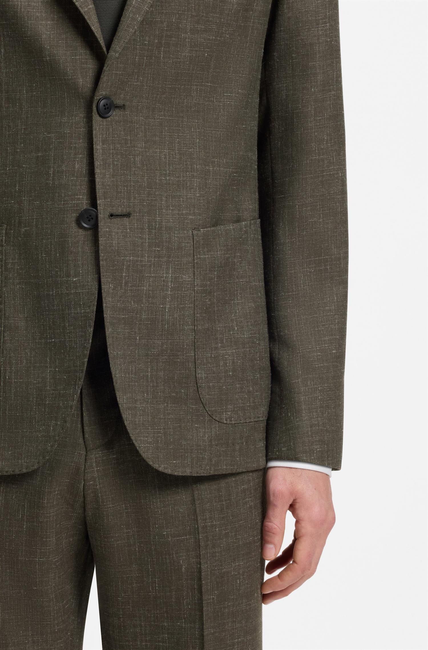 C-Hanry Jacket In Virgin Wool And Linen