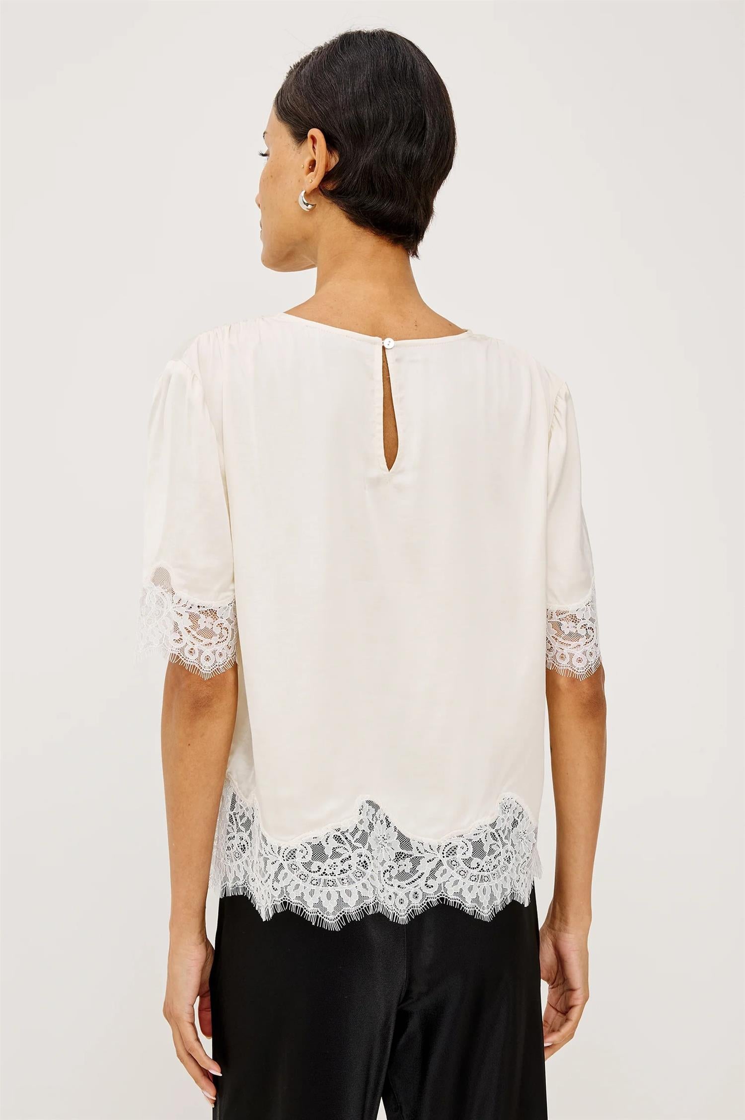 Sonora Top w/lace Ivory