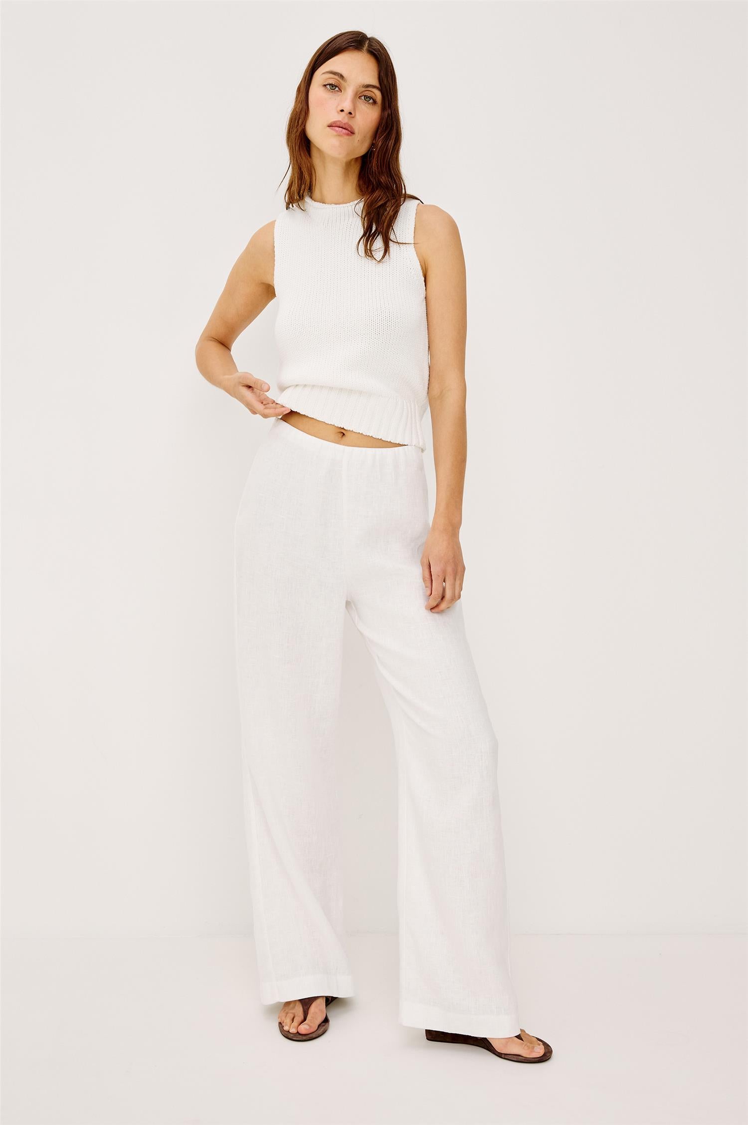 Andrine Linen Pants White