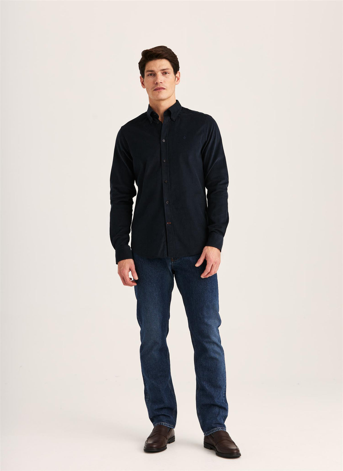 Douglas Cord Shirt-Slim Fit Blue
