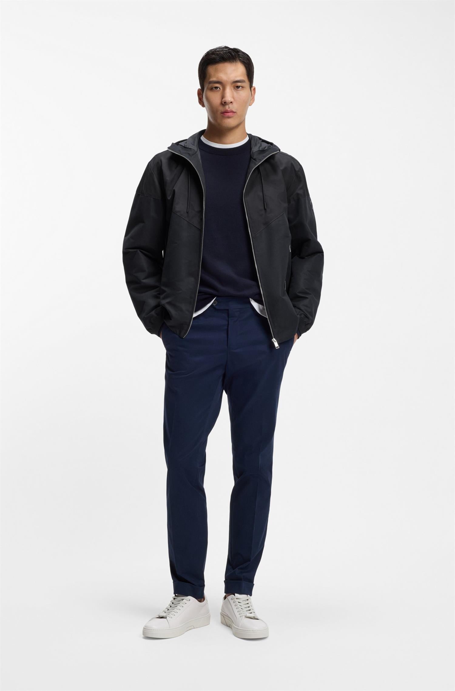 Cireno Water repellent hooded Jacket Navy