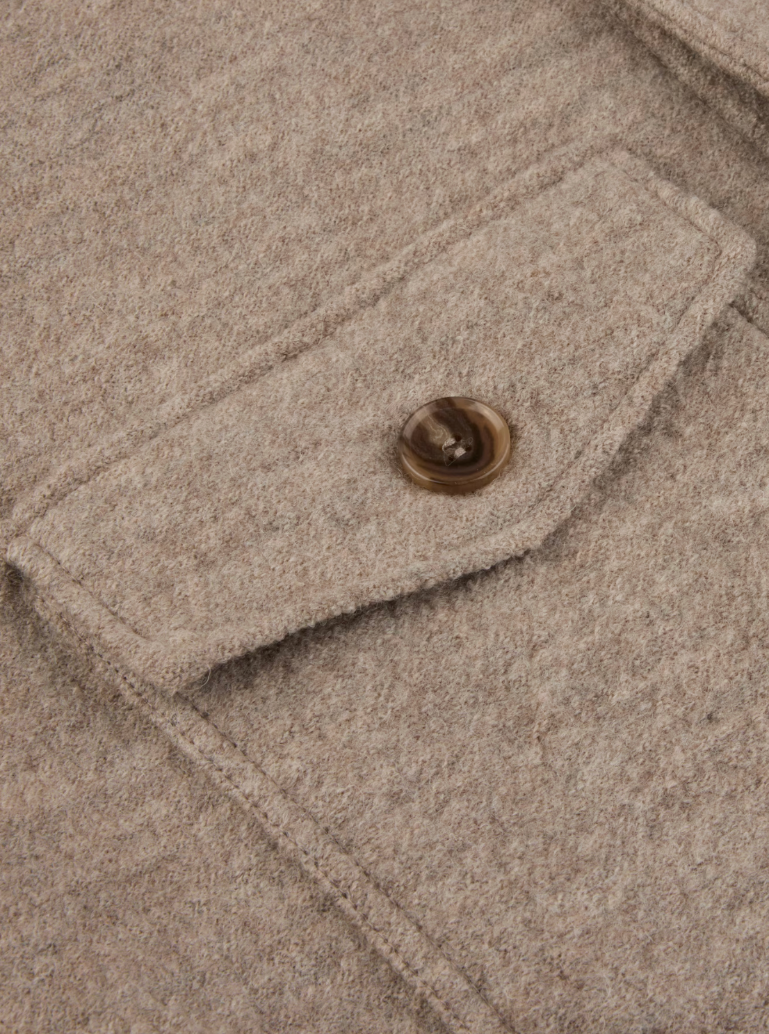 Overshirt Knitted Felted Wool Beige