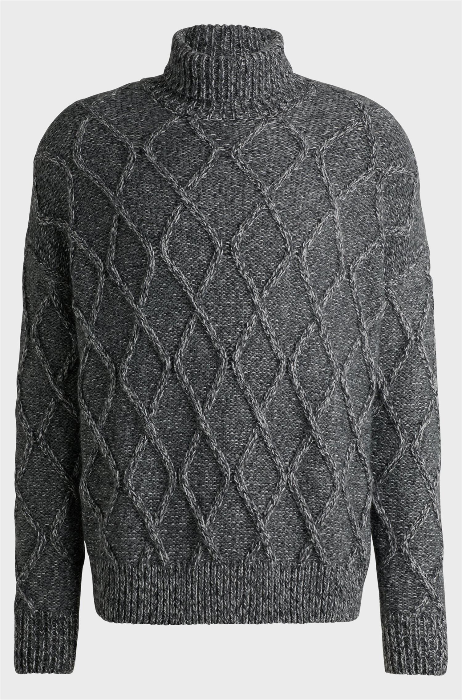 RELAXED-FIT SWEATER WITH CABLE-KNIT STRUCTURE